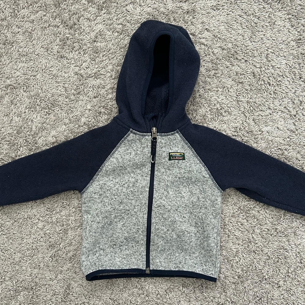 LL Bean Infant/Toddler sweater fleece jacket 6-12m